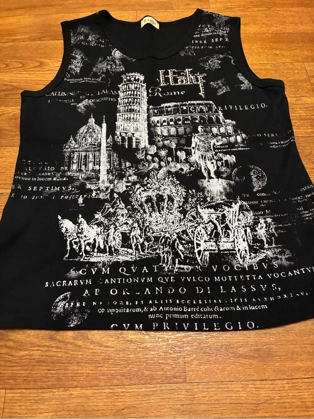 Women’s Black Graphic Rome Landmark Tank Top Size Large